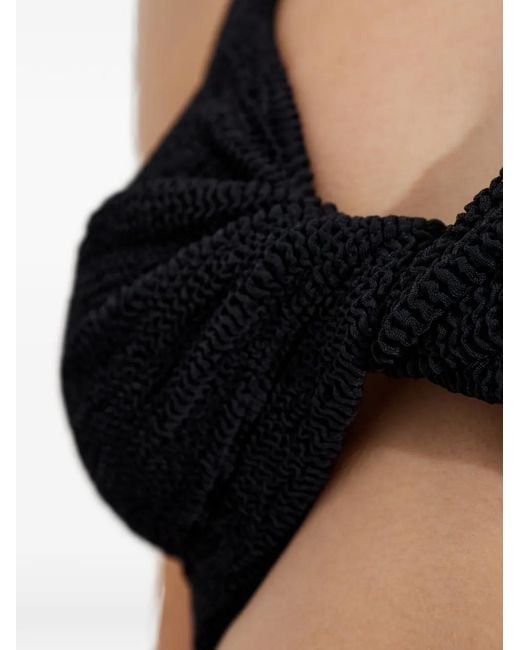 Hunza G Black Juno Coverage Crinkle Bikini