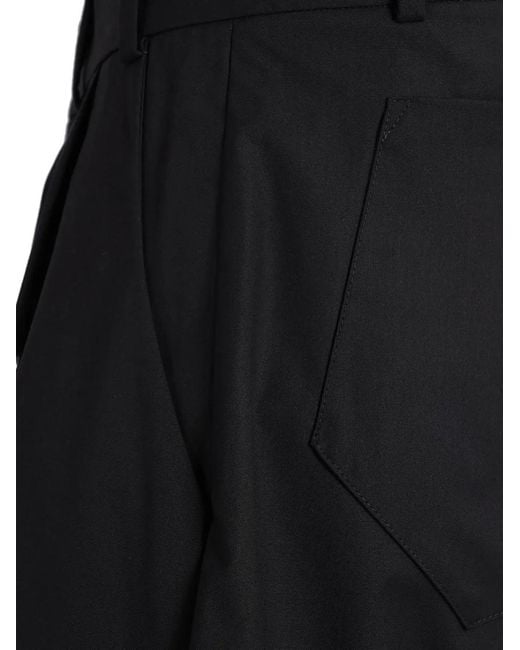 _J.L - A.L_ Black Mitre Pleated-Detail Tailored Shorts for men