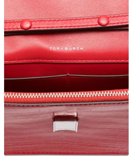 Tory Burch Red Mini Kira Embossed Handbag