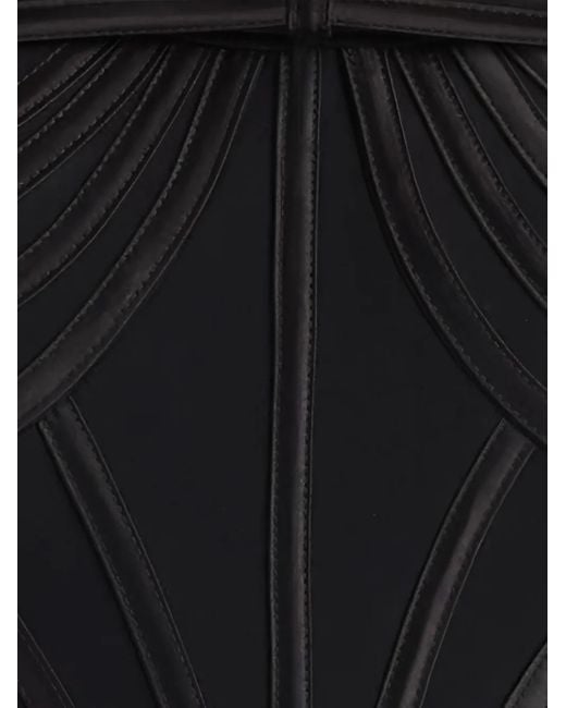 Tadashi Shoji Black Off-Shoulder Panelled Gown