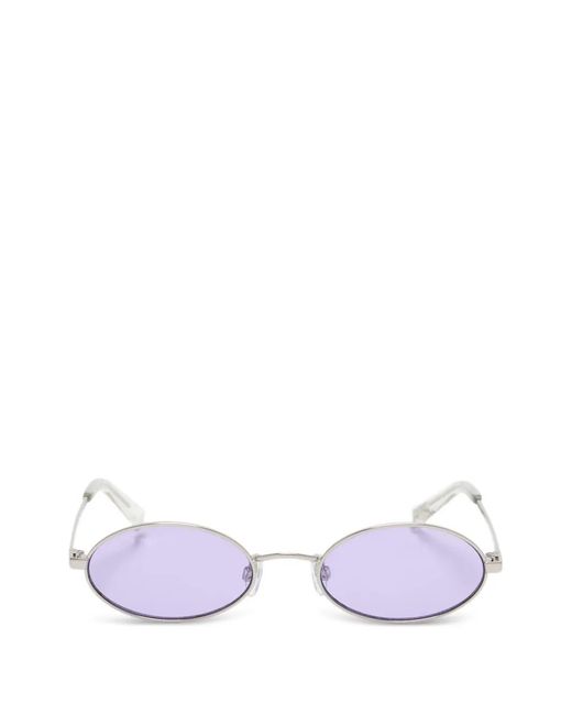 Le Specs White Love Train Oval-Frame Sunglasses