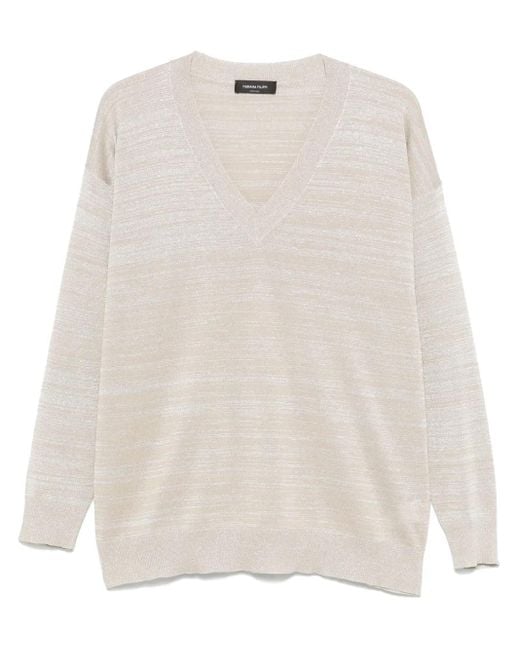 Fabiana Filippi White Pullover Mit Metallic-Garn