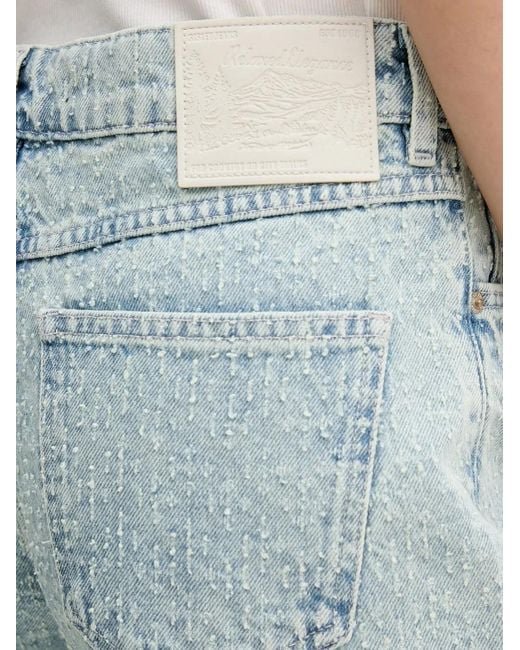 Sisley Blue Distressed Wide-Leg Jeans