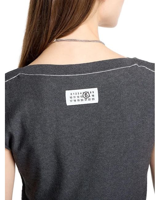 MM6 by Maison Margiela Blue Logo-Patch Short-Sleeved Top