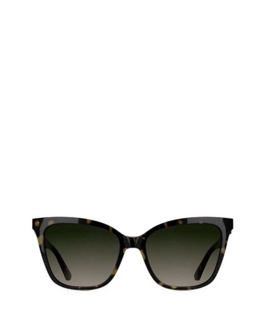 Karl Lagerfeld Black Tortoiseshell-Effect Logo-Plaque Sunglasses