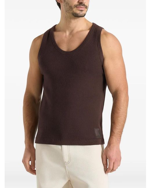 Manière De Voir Brown Justin Ribbed Vest for men