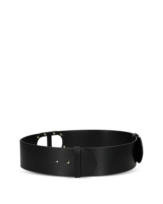 Twinset Black Logo-Buckle Belt