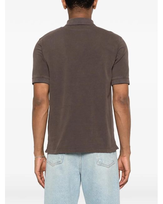 Herno Brown Polo À Logo Brodé for men
