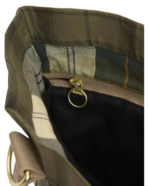 Barbour Green Transport Tartan-Checked Tote Bag for men