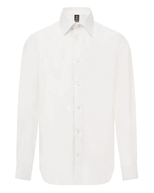 Chemise À Col Italien Boggi pour homme en coloris White