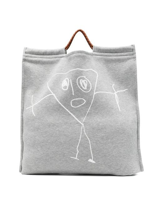 Plan C Gray Graphic-Print Tote Bag