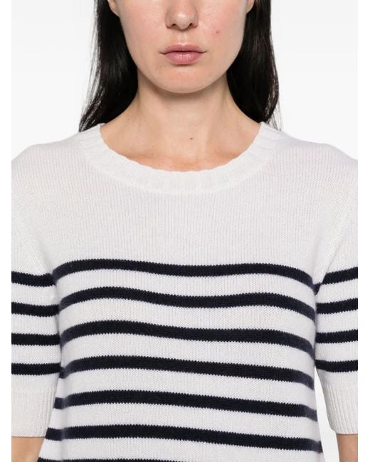 EMERSON RENALDI White Striped Short-Sleeve T-Shirt