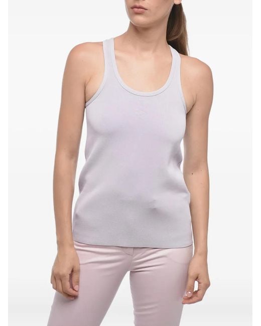 Jil Sander Purple Embossed Racerback Top