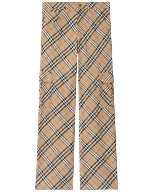Burberry Natural Checked Cargo Pants for men