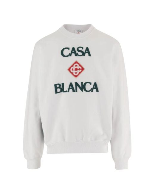 Casablanca White Logo-Patch Sweater for men