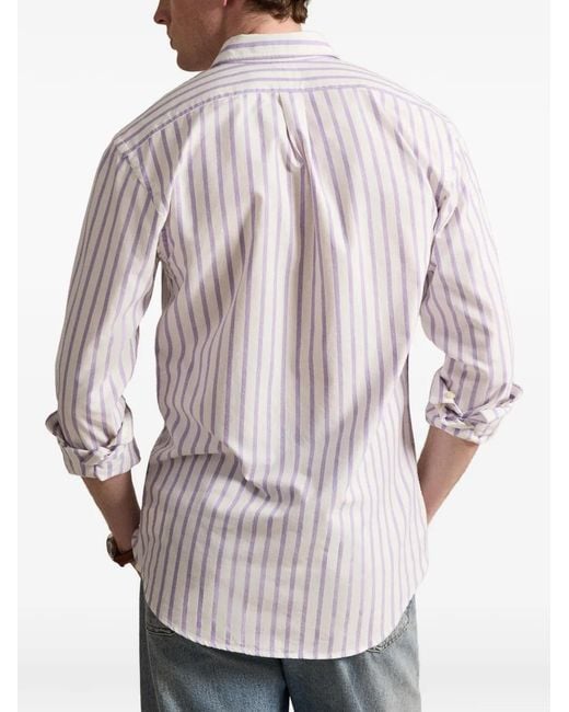 Polo Ralph Lauren White Striped Button-Down Shirt for men