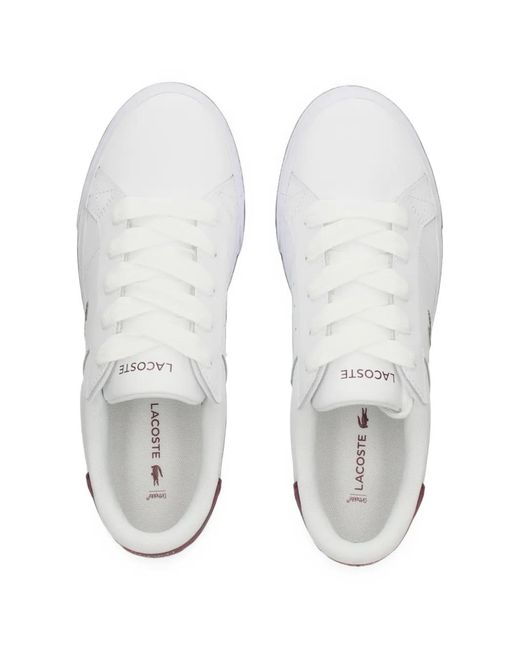 Lacoste White Logo-Patch Platform Sneakers