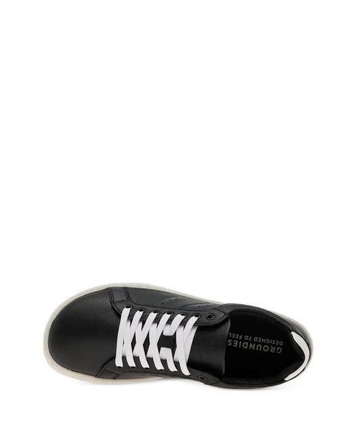 Groundies Black Round-Toe Lace-Up Sneakers