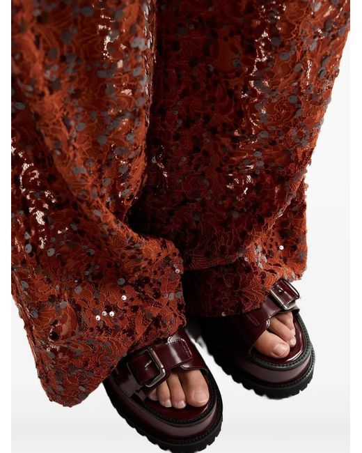 Essentiel Antwerp Purple Buckle-Strap Platform Sandals
