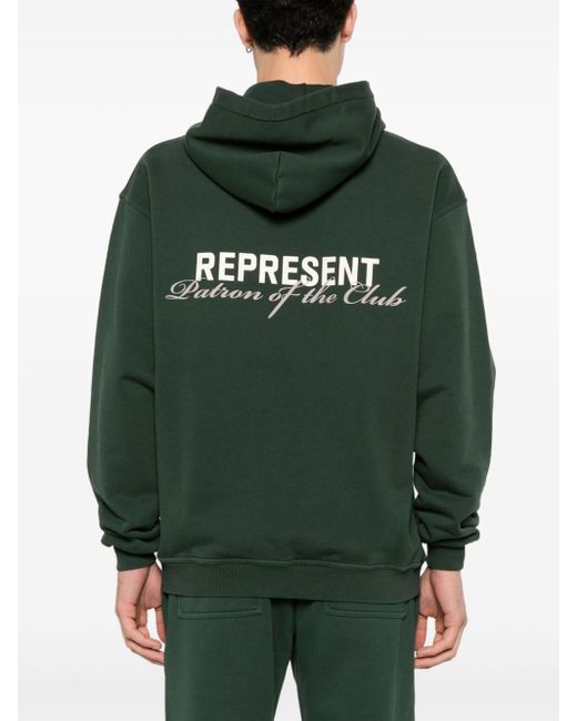 Represent Green Patron Of The Club Cotton Hoodie for men