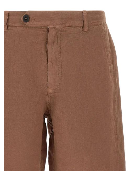 Mc2 Saint Barth Brown Sebastian Linen Shorts for men
