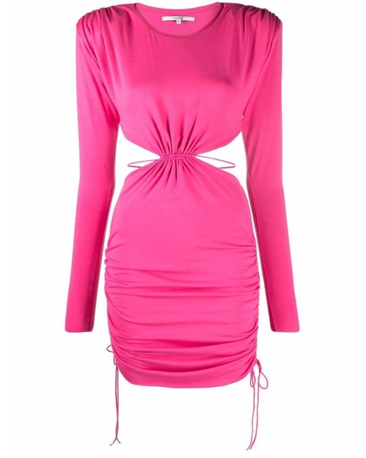 MANURI Pink Patricia Ruched-detail Mini Dress