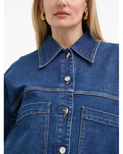 Giacca Denim Con Tasche Applicate di IVY & OAK in Blue