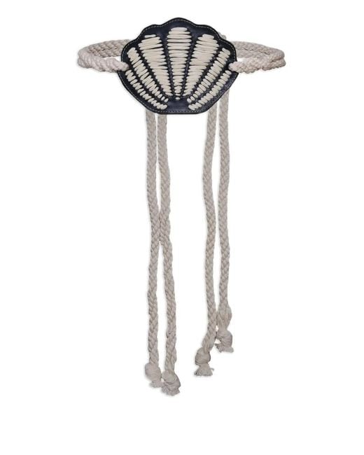 Johanna Ortiz White Movimiento Marítimo Shell-Detail Rope Belt
