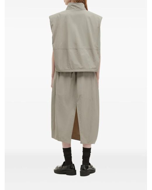 B+ AB Mouwloze Top En Rok Met Rits in het Gray