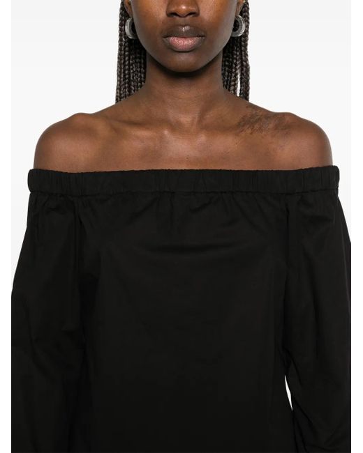 FEDERICA TOSI Black Off-Shoulder Mini Dress