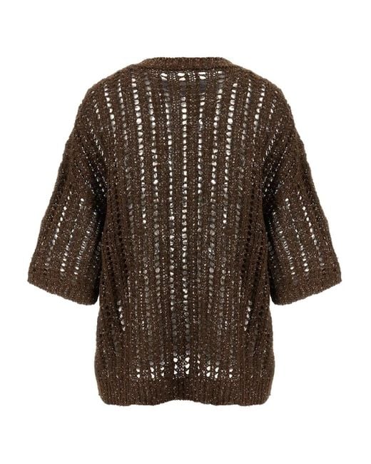 Brunello Cucinelli Brown 'Rustic Dazzling Net' Jersey