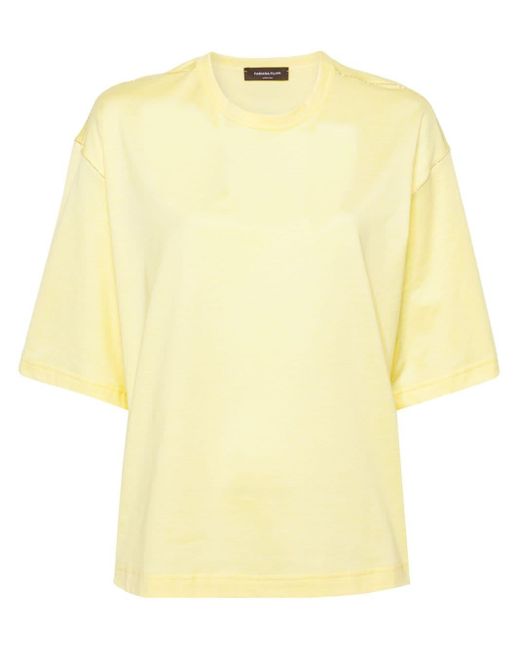 Fabiana Filippi T-shirt Met Kralen Afwerking in het Yellow