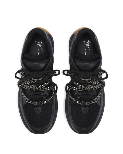 Giuseppe Zanotti Black Gz-Trail Chain-Detail Lace-Up Sneakers for men