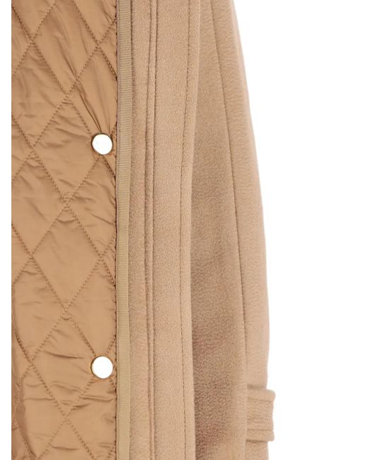 Max Mara Natural Quilted Wool Coat