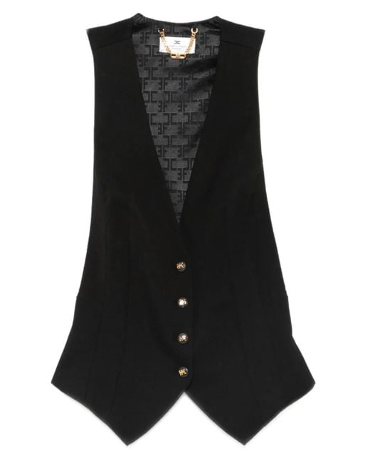 Elisabetta Franchi Black Button-Fastening Waistcoat
