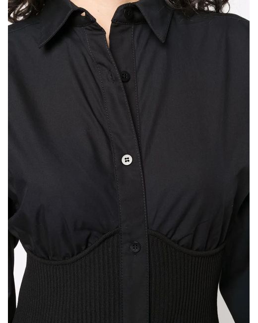 ANDREADAMO Gestructureerde Blousejurk in het Black