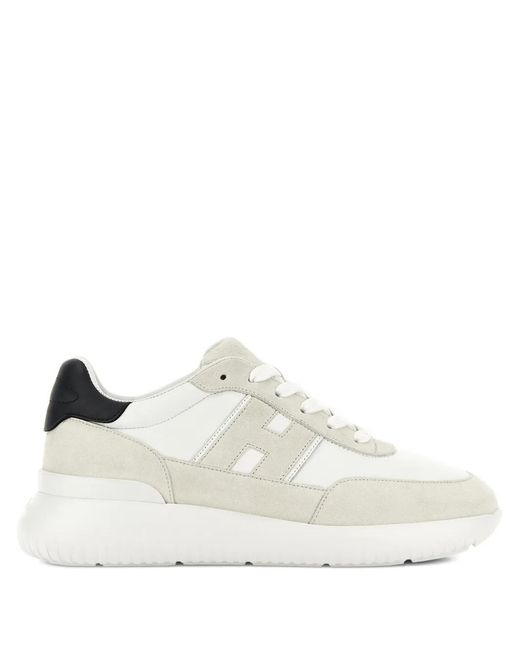 Hogan White Cube Lace-Up Sneakers for men