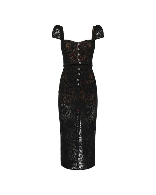 Self-Portrait Black Mini Dress With Sweetheart Neckline And Removable Belt
