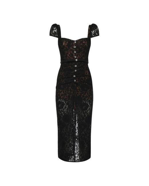 slip dresses with lace Vina Lace Slip Dress - Midnight
