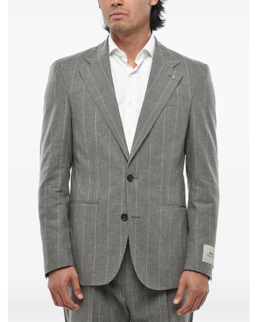 Corneliani Gray Cc Collection Pinstripe Single-Breasted Suit for men
