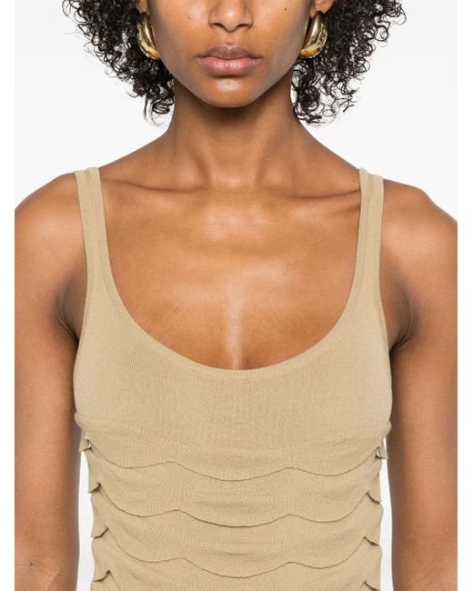 Nanushka Natural Textured Knitted Bodysuit
