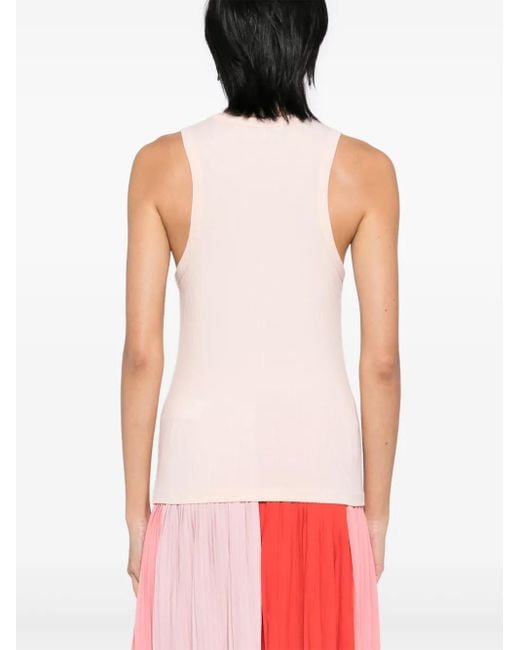 Maison Kitsuné Natural Baby Fox Ribbed Tank Top
