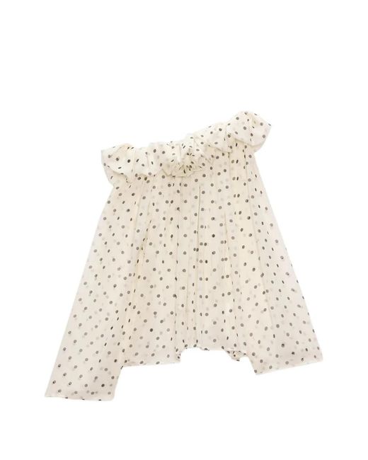 MSGM Natural Ruffled-Detail Blouse