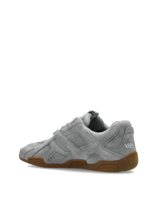 Versace Gray Galaxia Suede Sneakers for men