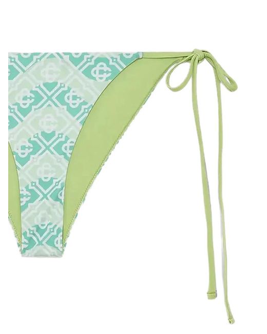 Casablanca Blue Monogram String Bikini Bottom