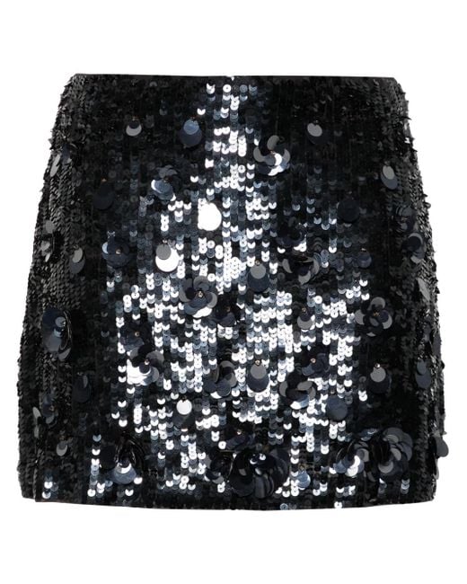 P.A.R.O.S.H. Black Sequined Mini Skirt