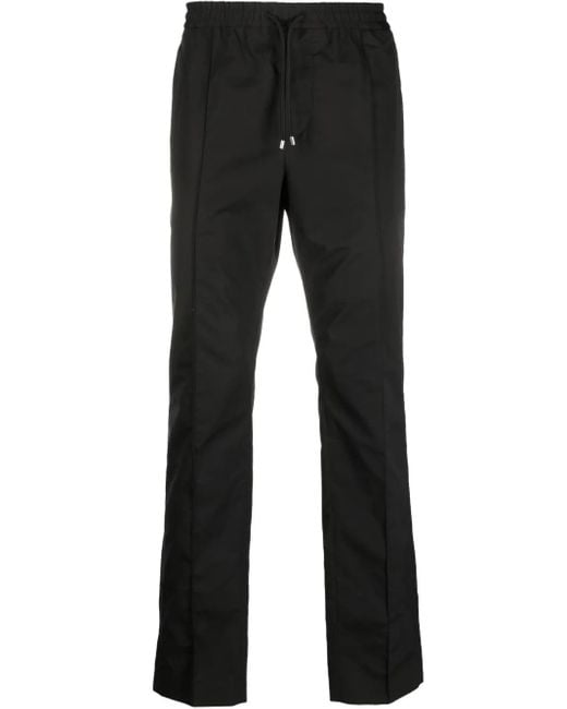 Valentino Garavani Black Straight-Leg Drawstring Cotton Trousers for men
