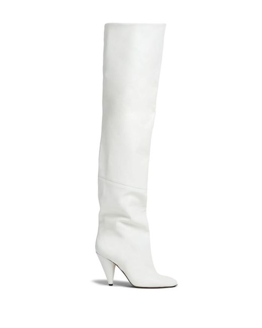 Proenza Schouler Cone Slouch Over The Knee 100mm Boots White