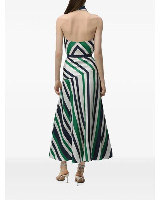 Adam Lippes Blue Cusette Striped Halter Top