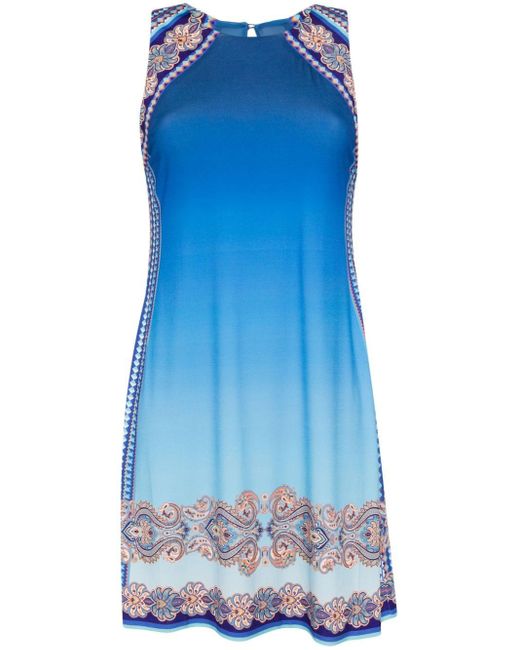 Hale Bob Blue Liliana Jersey Sleeveless Dress
